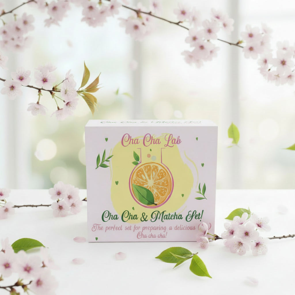 ChaChaLab - Matcha tea készítő eszközkészlet (5 db) - Rózsaszín (Chawan / tál 500 ml)